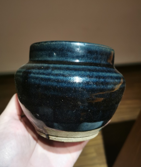 古玩陶瓷明代?黑釉直口茶入拍賣,當(dāng)前價(jià)格999元