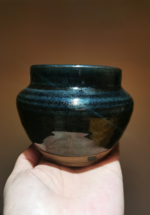 古玩陶瓷明代?黑釉直口茶入拍賣,當(dāng)前價(jià)格999元