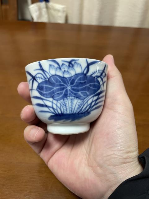 古玩陶瓷清晚期 青花荷池鴛鴦(滿池嬌)紋大杯拍賣,當前價格2599元