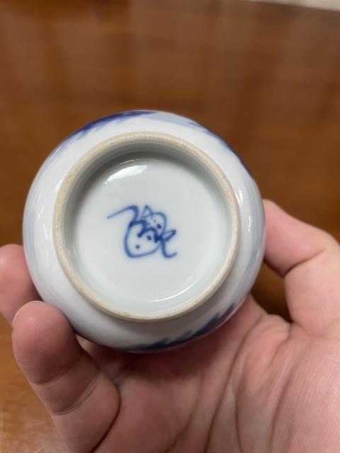 古玩陶瓷清晚期 青花荷池鴛鴦(滿池嬌)紋大杯拍賣,當前價格2599元