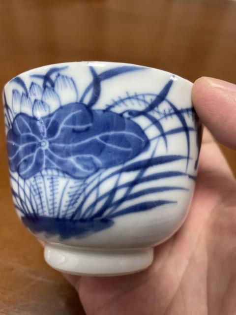 古玩陶瓷清晚期 青花荷池鴛鴦(滿池嬌)紋大杯拍賣,當前價格2599元