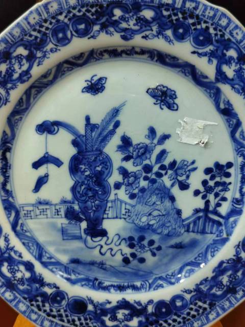 古玩陶瓷清雍乾博古圖青花盤拍賣,當(dāng)前價(jià)格1888元