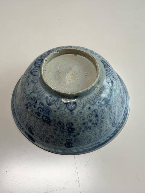 古玩陶瓷明空白期青花滿池嬌撇口碗拍賣，當前價格6789元