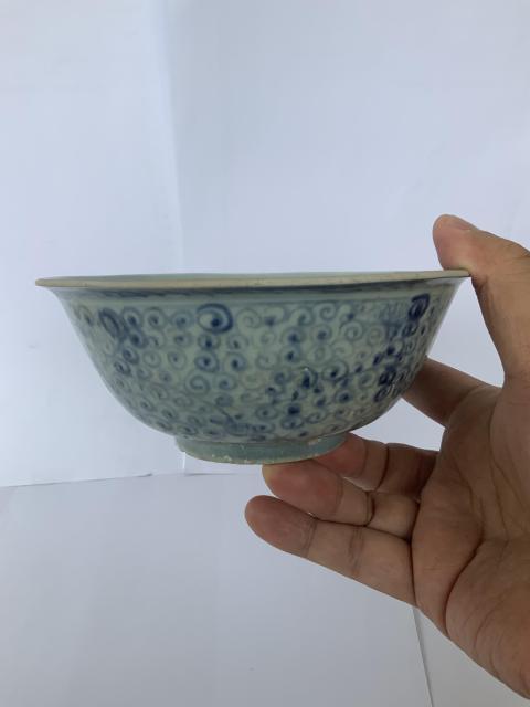 古玩陶瓷明空白期青花滿池嬌撇口碗拍賣，當前價格6789元