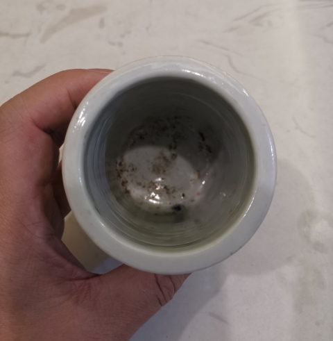 古玩陶瓷晚清民國花果紋淺絳彩筆筒拍賣,當前價格600元