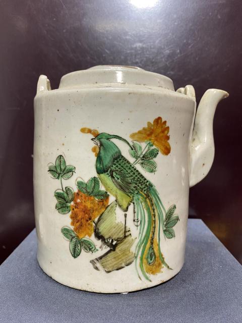 古玩陶瓷清，粉彩鳳凰牡丹紋壺拍賣，當(dāng)前價(jià)格1150元
