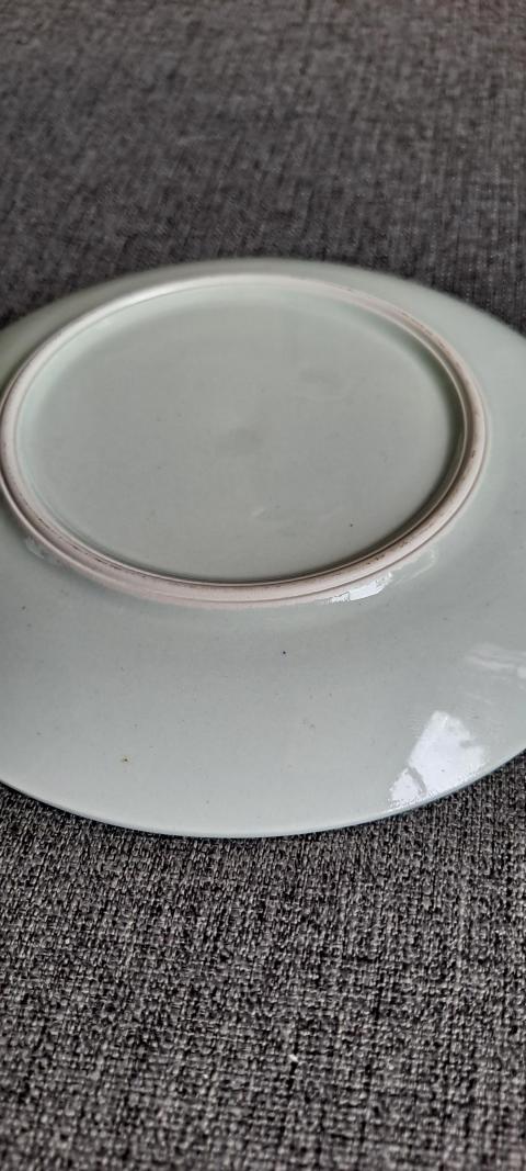古玩陶瓷青花加彩花卉紋盤拍賣，當前價格350元