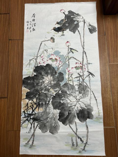 古玩字畫劉順兵老師大寫意《荷花》拍賣,當前價格788元