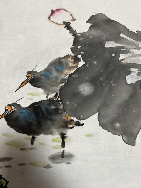 古玩字畫劉順兵老師大寫意《荷花》拍賣,當前價格788元