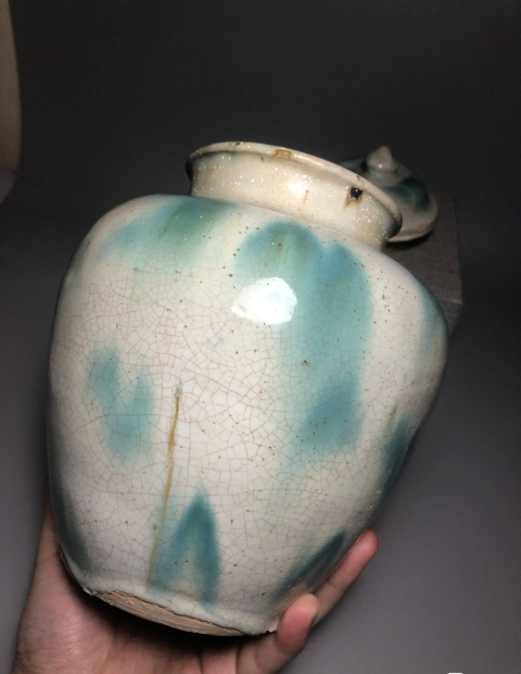 古玩陶瓷仿鈞窯窯變綠釉將軍罐拍賣,當前價格0元