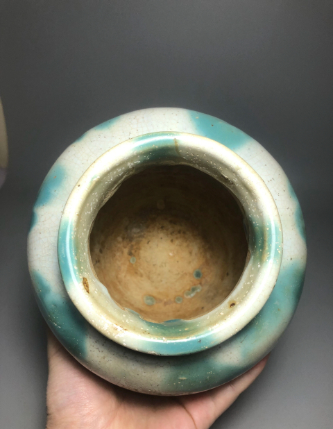 古玩陶瓷仿鈞窯窯變綠釉將軍罐拍賣,當前價格0元