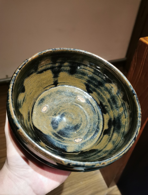 古玩陶瓷明代?黑釉窯變洗拍賣，當前價格853元