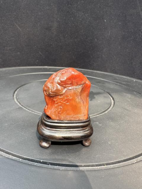 古玩雜項壽山紅田黃石擺件拍賣，當前價格9999元