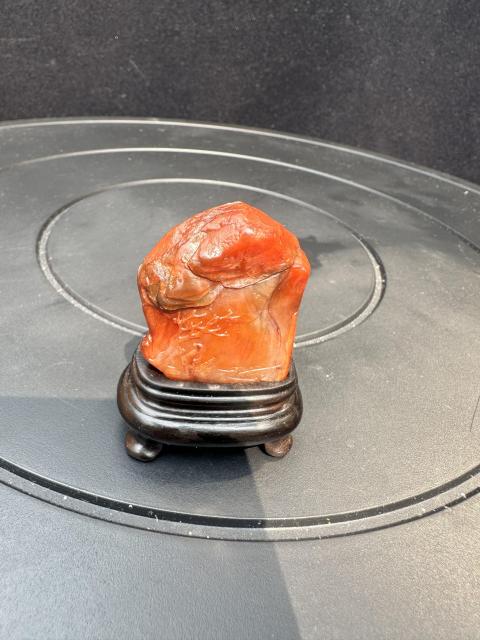 古玩雜項壽山紅田黃石擺件拍賣，當前價格9999元