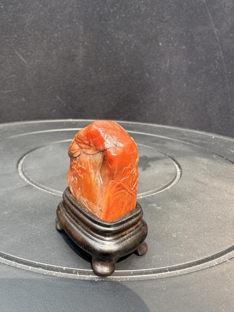 古玩雜項壽山紅田黃石擺件拍賣，當前價格9999元