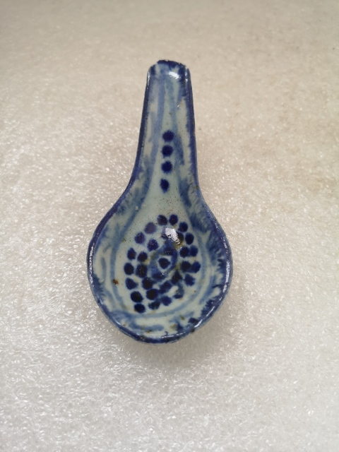 古玩陶瓷清中期青花湯勺拍賣,當前價格298元