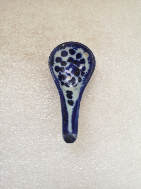 古玩陶瓷清中期青花湯勺拍賣,當前價格298元