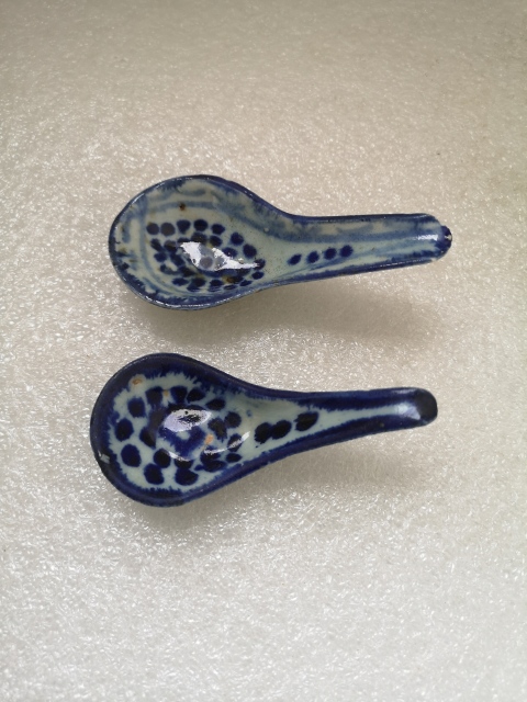 古玩陶瓷清中期青花湯勺拍賣,當前價格298元