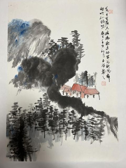 古玩字畫朱玉斌《山水》精品拍賣，當前價格450元