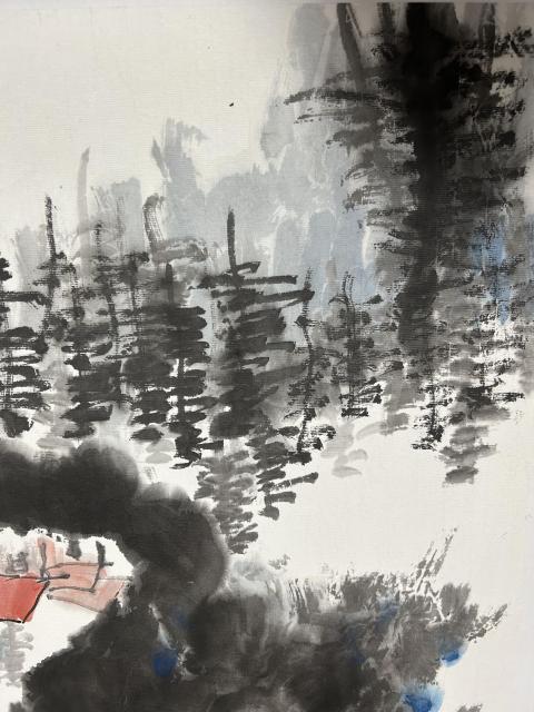 古玩字畫朱玉斌《山水》精品拍賣，當前價格450元