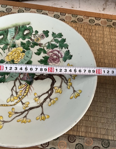 中国清時代　粉彩花鳥図大鉢　直径約27.5㎝　東Y7-0801⭐︎2Fタルオ 中国清時代 粉彩花鳥図大鉢 直径約27.5㎝ 東Y7-0801
