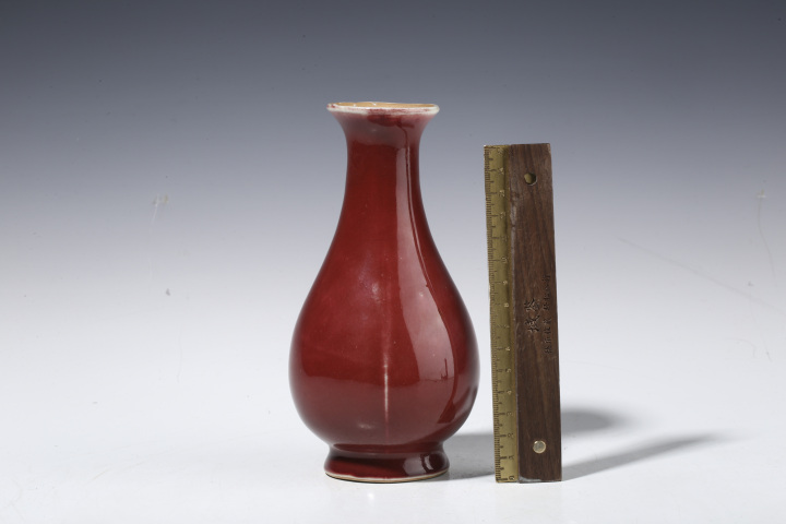 古玩陶瓷晚清民國·郎紅釉玉壺春瓶拍賣,當前價格11188元