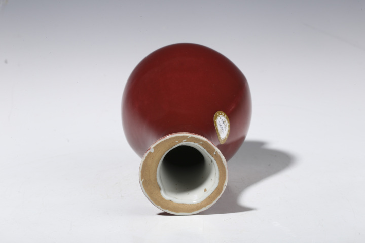 古玩陶瓷晚清民國·郎紅釉玉壺春瓶拍賣,當前價格11188元