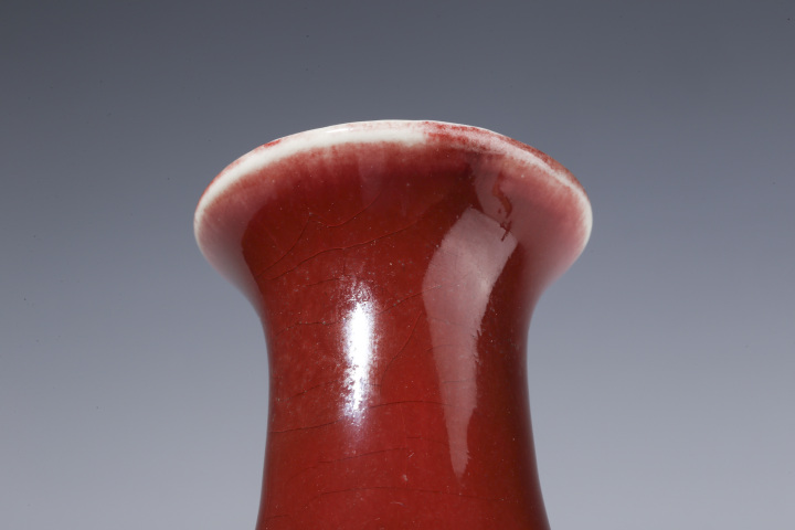 古玩陶瓷晚清民國·郎紅釉玉壺春瓶拍賣,當前價格11188元