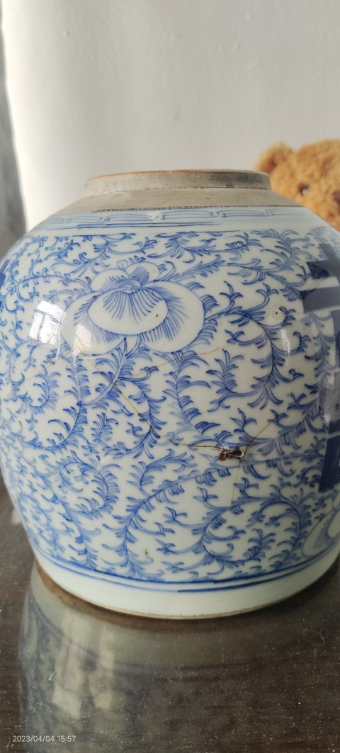 古玩陶瓷嘉慶·細路纏枝蓮三喜罐拍賣,當前價格1888元