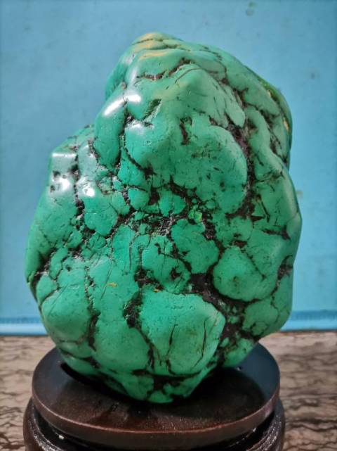 古玩雜項綠松石原石隨型擺件拍賣，當前價格6698元