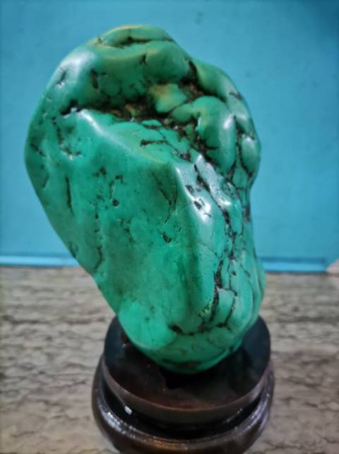 古玩雜項綠松石原石隨型擺件拍賣，當前價格6698元