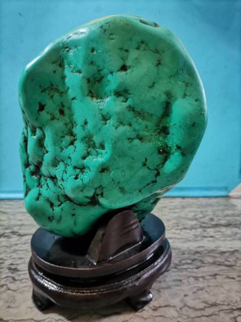 古玩雜項綠松石原石隨型擺件拍賣，當前價格6698元