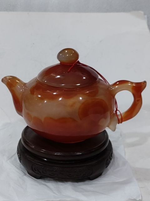 古玩雜項天然瑪瑙茶壺一把拍賣,當前價格1980元