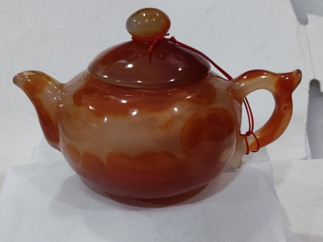 古玩雜項天然瑪瑙茶壺一把拍賣,當前價格1980元