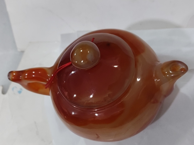 古玩雜項天然瑪瑙茶壺一把拍賣,當前價格1980元