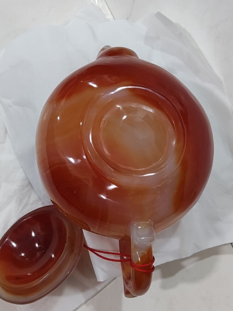 古玩雜項天然瑪瑙茶壺一把拍賣,當前價格1980元