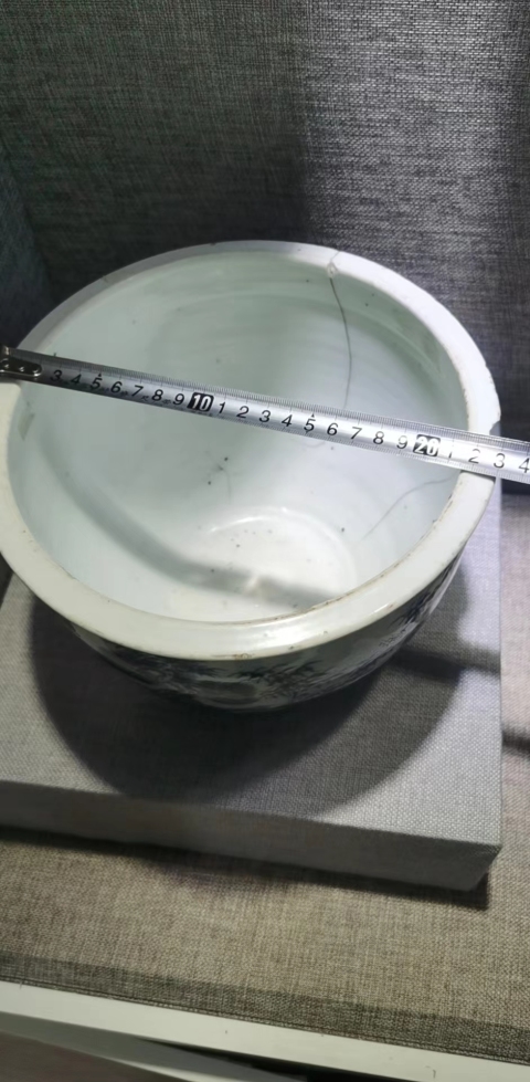 古玩陶瓷康雍青花歲寒三友卷缸拍賣,當前價格22000元