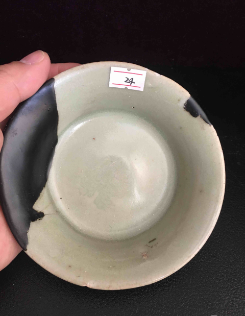 古玩陶瓷元代龍泉窯青釉印花洗拍賣，當前價格158元