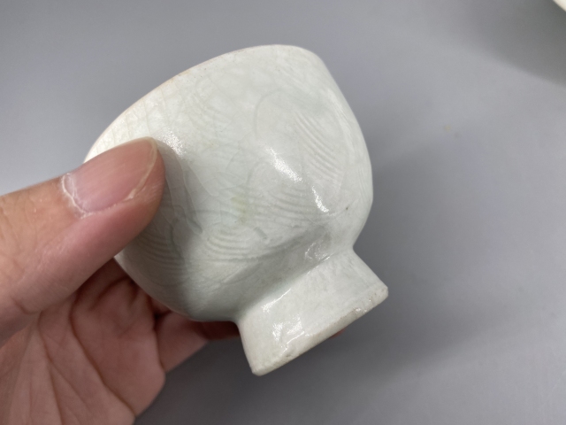 古玩陶瓷宋代景德鎮窯影青刻劃蓮瓣紋盞托一套拍賣,當前價格26000元