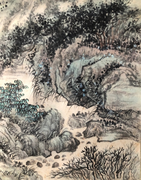 古玩字畫域鑒研究所已實物保真 劉海粟大師入室弟子 已故名家樓浩之手工原裱九溪煙樹立軸拍賣,當前價格3900元