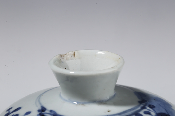 古玩陶瓷清晚·青花和合二仙紋蓋缸拍賣,當前價格950元