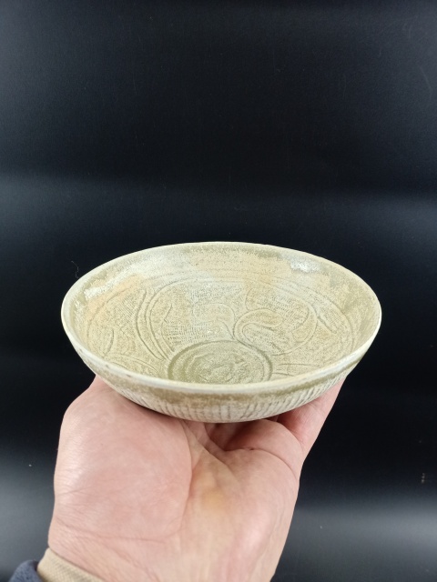 古玩陶瓷【收藏級】北宋同安窯珠光青瓷刻花斗笠碗拍賣,當前價格0元
