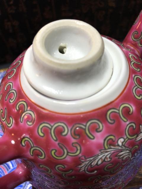 古玩陶瓷茶壺花卉紋執壺-拍賣，當前價格558元