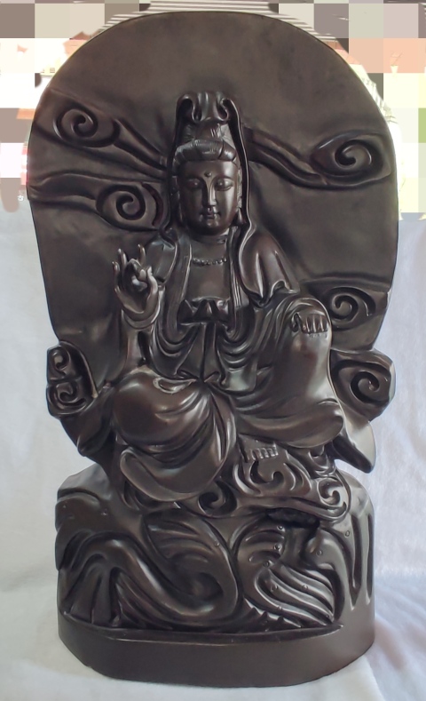 古玩雜項黑檀木雕觀音擺件拍賣,當前價格3368元