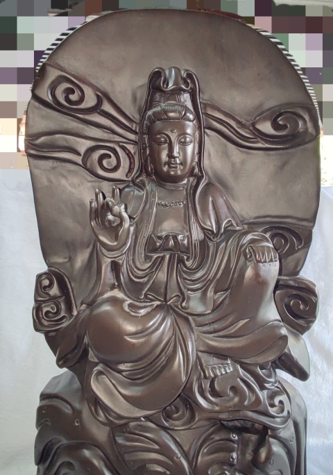 古玩雜項黑檀木雕觀音擺件拍賣,當前價格3368元