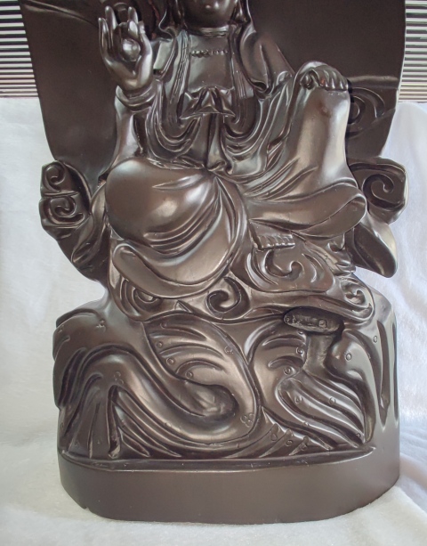 古玩雜項黑檀木雕觀音擺件拍賣,當前價格3368元