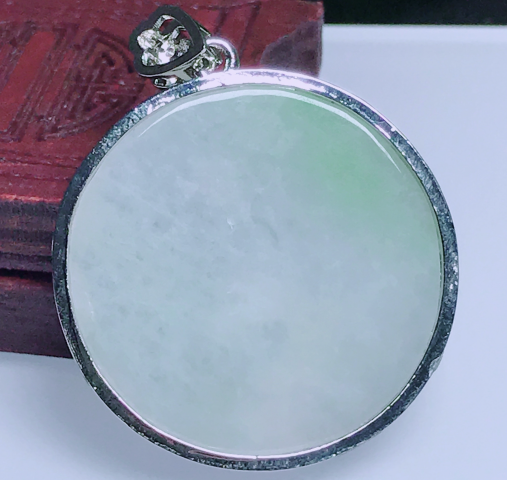 古玩玉器天然翡翠鑲嵌掛件拍賣,當前價格369元