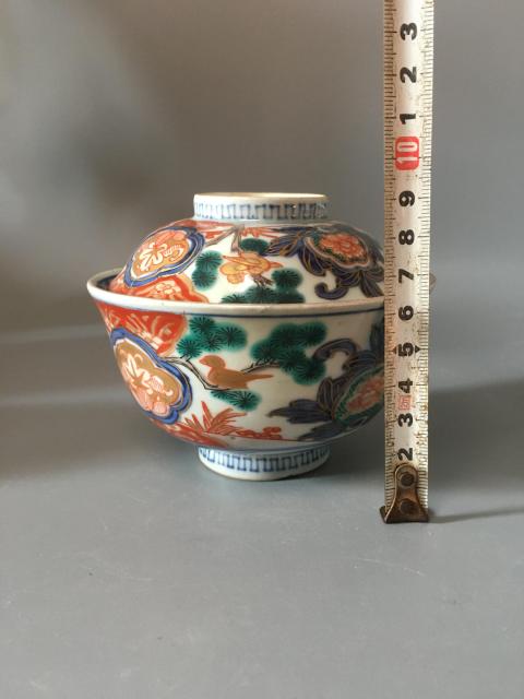 古玩陶瓷【有贈(zèng)品】晚清民國(guó)青花五彩描金蓋碗拍賣，當(dāng)前價(jià)格460元