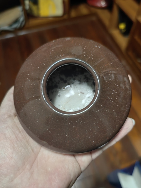 古玩陶瓷郎紅釉飛碟水盂拍賣，當(dāng)前價(jià)格4500元