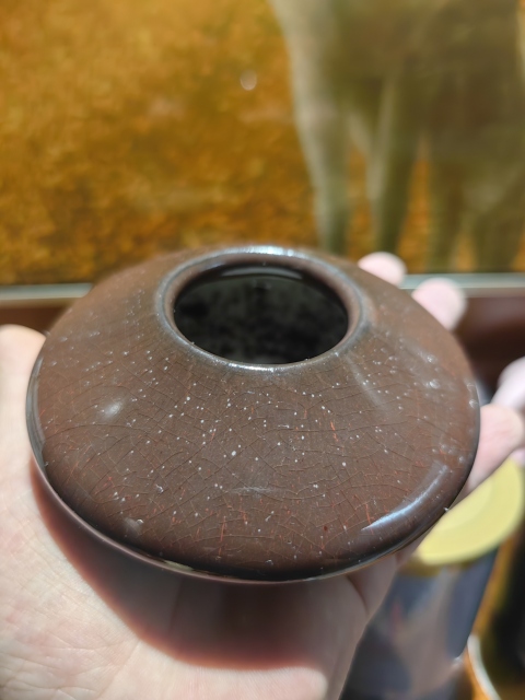 古玩陶瓷郎紅釉飛碟水盂拍賣，當(dāng)前價(jià)格4500元